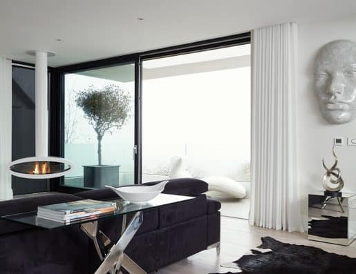 Contemporary Room with Sliding Doors