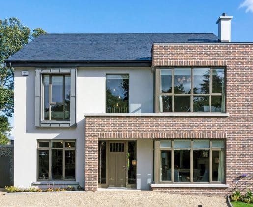 Newly built house with aluclad windows and doors