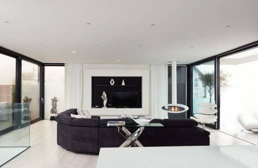 Contemporary Sliding Glass Patio Doors in Black