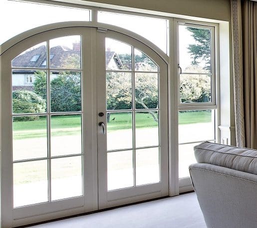 Timber-French-Doors with curved head